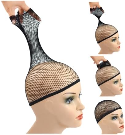 2 Pieces Mesh Wig Caps for Long Hair with Open-end Wig Cap Weaving Wig Cap for Women (Black S） by YANTAISIYU