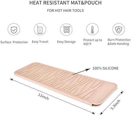 Silicone Heat Resistant Travel Mat Pouch for Hair Straightener, Crimping Iron, Curling Wand, Flat Iron, and Styling Tools - Image 2