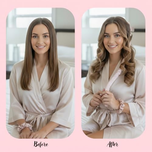 Heatless Curls Overnight Kit, 39" Satin Curling Rod, No Heat Waves (Black) - Image 6