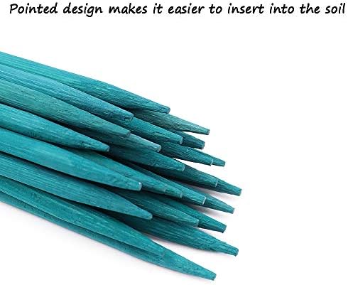 Plant Stakes 25Pcs,18IN Green Bamboo Sticks With25 Green Ties,Orchid Sticks - Image 3