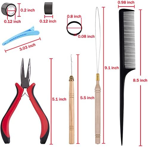 Duufin Hair Extension Kit 500 Pcs Dark Brown Hair Extension Beads With Tool - Image 2