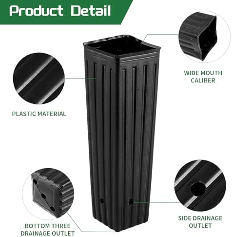 50 Pcs 12" Tall Tree Pots Plastic Deep Nursery Pots - Image 3