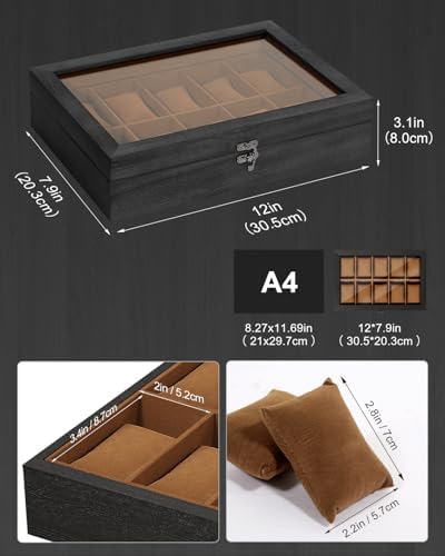Uten 10 Slot Watch Case with Glass Display, Gift Idea - Image 2