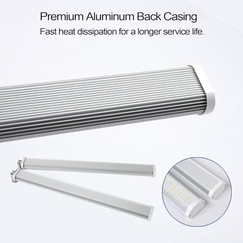 JCBritw Standing Grow Light, Dual Head T12 Bar 6500K Full Spectrum Plant Lamp, Height Adjustable for Indoor Plants, Seedlings, Succulents - Image 6