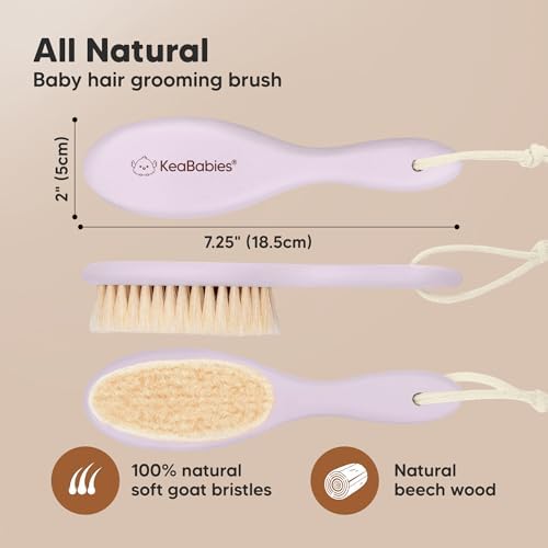 Wooden Baby Hair Brush for Toddler, Infant Cradle Cap (Thistle, Regular) - Image 2