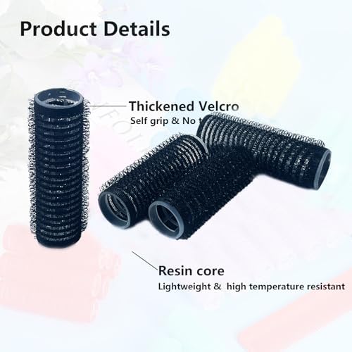 18PCS Self Grip Small Hair Curlers Heatless Roller Hair Curlers Pro Salon Hairdressing Curler DIY Curly Hairstyle Hair Rollers Tools Rat Tail Comb for Women Medium Short Hair(Black) - Image 4