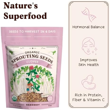 Seedboy Organic Non-GMO Sprouting Seeds (Red Clover) - Image 4