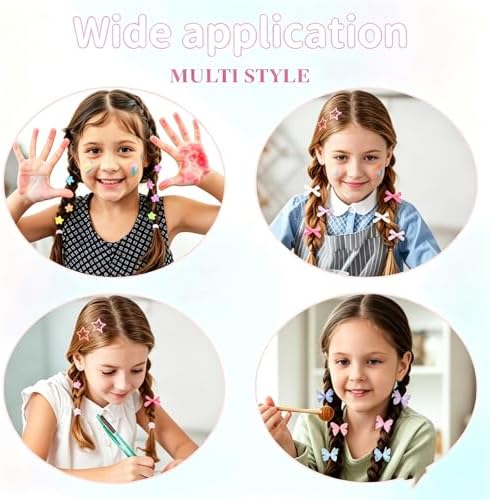 Soft Elastic Hair Ties，Colorful Hair Bobbles for Girls, Multicolor Hair Accessories Set with Hair Tail Tools & Cute Mini Hair Clips (Jumbo Pack(1000PCS)) - Image 5