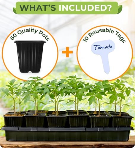 CARPATHEN Nursery Pots for Plants with Drainage Holes, 3.5 inch, 60 Pack - Image 4