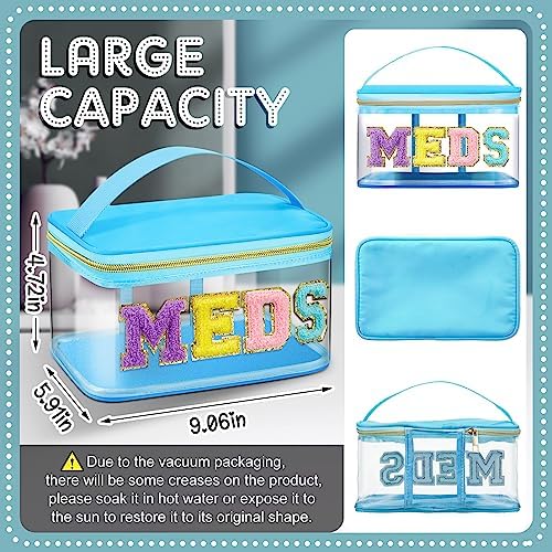 Geetery Meds Travel Bag Blue, Meds Chenille Letter Clear - Image 3