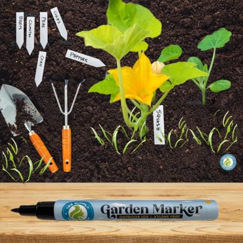 4" Plastic Plant Labels for Seedlings Combo | Weather Resistant Garden Stakes, 100-Pack Plant Tags, and 2 Garden Marker Pens - Image 4