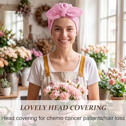 Ababalaya Satin Lined Beanies for Women Chemo Headwear Sleep Cap - Image 5