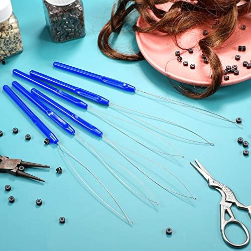 Zonon 10 Pcs Loop Needle Threader Tool for Hair Extension Bead,Blue - Image 6
