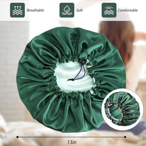 Edoneery Satin Bonnet for Sleeping Women, Double Layer Adjustable Sleep Cap - Image 6