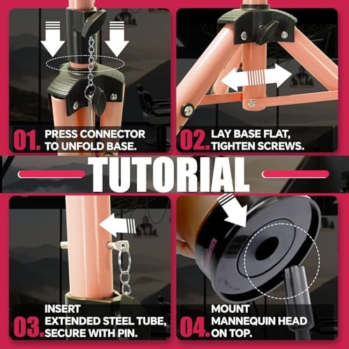 Smilco Mannequin Head Stand,Adjustable Wig Stand Tripod,Heavy Duty Wig Head Stand for Cosmetology Hairdressing Training - Image 4