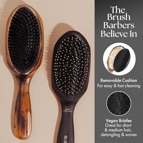 Olivia Garden Barber Wave Brush Collection – Vegan Boar & Combo Bristle Variations, Palm, Tunnel, Fade Brushes - Image 3