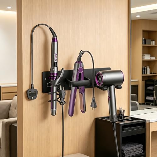 Hair Dryer Holder Wall Mount, Easy Assemble Hair Tool Organizer - Image 6