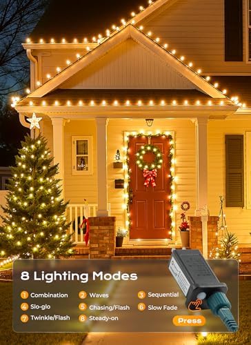 2 Pack 88FT 110 LED C9 Christmas Lights Outdoor Warm White Christmas Lights - Image 2