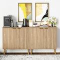 Vrullu Fluted Storage Cabinet, Free Standing Buffet, Wood Sideboard, Multifunctional Accent Storage for Living Room, Hallway, Entryway, Dining Room (2, Oak) by Vrullu
