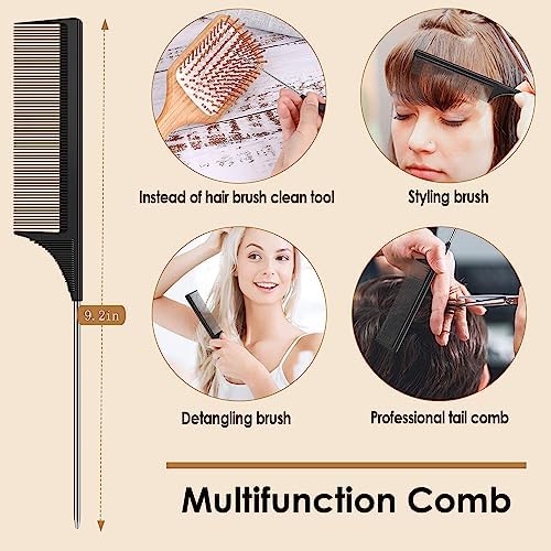 Sofmild Bamboo Hair Brush with Tail Comb, Detangling Paddle Brush - Image 6