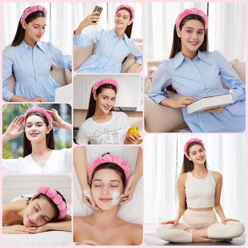 Ztomine Headbands for Women - Spa Headband and Wristband Set - Headband for Washing Face,Facial Mask,Makeup and Skin Care,Gifts for Women and Teen Girl Gifts Trendy Stuff - Image 4