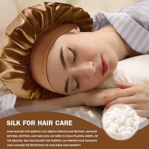 Satin Silk Bonnet for Hair, Double Layer Sleep Cap for Men & Women - Image 3