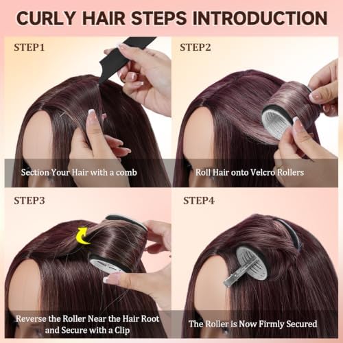 IKOCO Hair Rollers for Women, 4 Sizes with Clips, Comb & Travel Bag, Black - Image 6