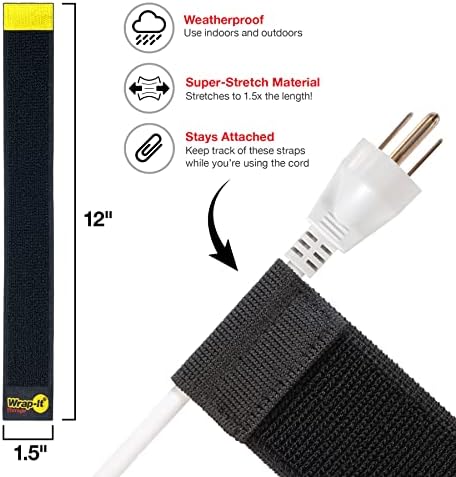 Selfie Straps by Wrap-It Storage, 12-inch (8-Pack), Black - Image 5
