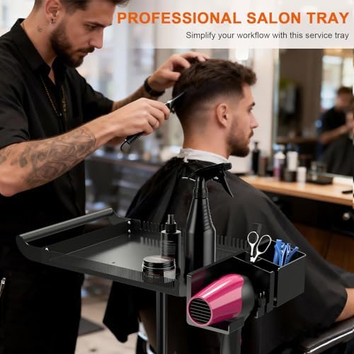 Hairstylist Rolling Cart, Salon Tray Cart on Wheels, Salon Trolley Braiding Hair Rack,Coloring Tray with Holder, Rolling Tool Trolley Hairstylist Station Organizer - Image 6