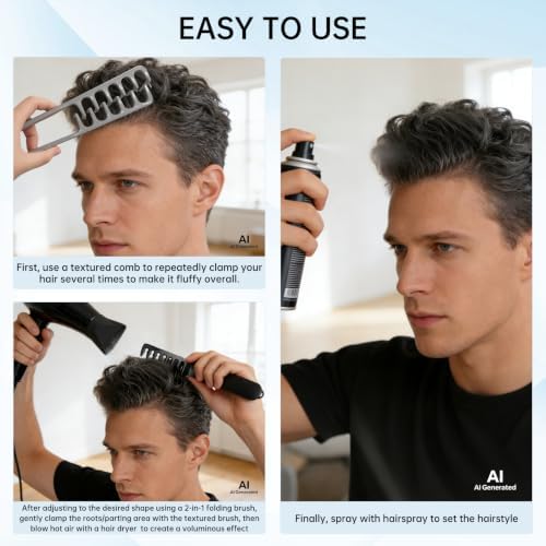 (1 Set)New Upgraded Volumizing Texture Comb Men,Textured Fringe Comb-Unisex - Image 3