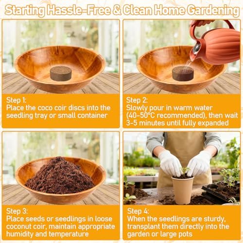 Legigo 50 Pcs 40mm Organic Coco Coir Pellets, Seed Starter Soil Pods - Image 5