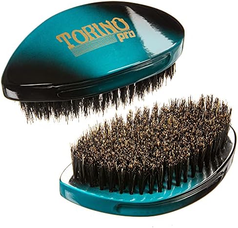 Torino Pro Curve #156 - Medium 100% Boar Bristle Curved Palm Brush for Laying 360 Waves - Use With Wave Cap or Durag - Luxury Brush for Men by TorinoPro