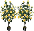 2 Pack 43.3"/3.6FT Artificial Camellia Trees for Outdoor by MHMJON