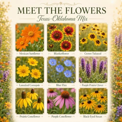Wildflower Seeds for Central & Western Texas – 9-Species Regional Blend for Full Sun, Heat & Dry Conditions; Annual & Perennial Flowers; 1 lb Covers Up to 3,200 sq ft – Paper Street Perennials - Image 3