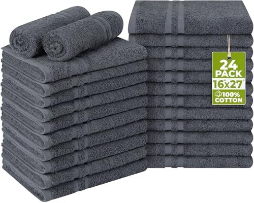 Utopia Towels Bleach Proof Salon Towels, Pack of 24, 16x27 in, Dark Grey by UTOPIATOWELS