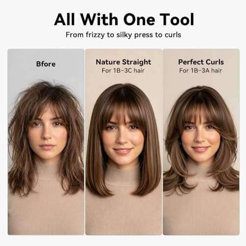 CARESKY® Cordless Curling Iron Brush 1‑1/2" Reduce Frizz for 1B-3C Curls - Image 2