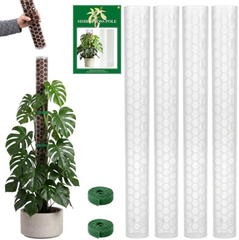 Plastic Moss Pole for Monstera and Climbing Plants (4 PACK-24Inch) by Growasplant%E2%80%94Botanicalhometextilesdesignedfromrealspecies