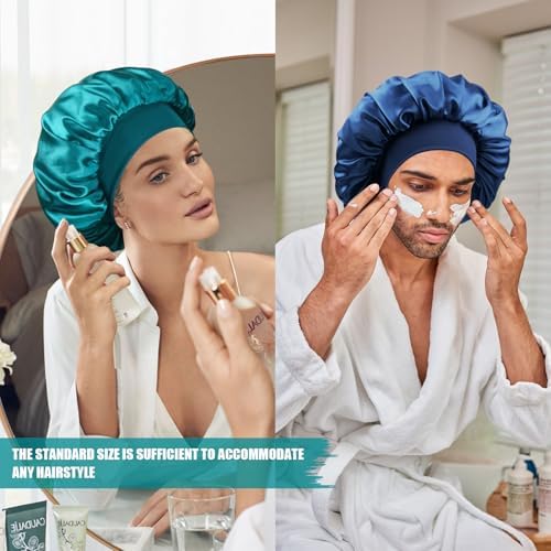 Satin Silk Bonnet for Hair, Double Layer Sleep Cap for Men & Women - Image 6