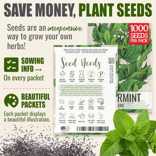 Seed Needs Spearmint Seeds to Plant an Herb Garden - 2 Packs - Image 3