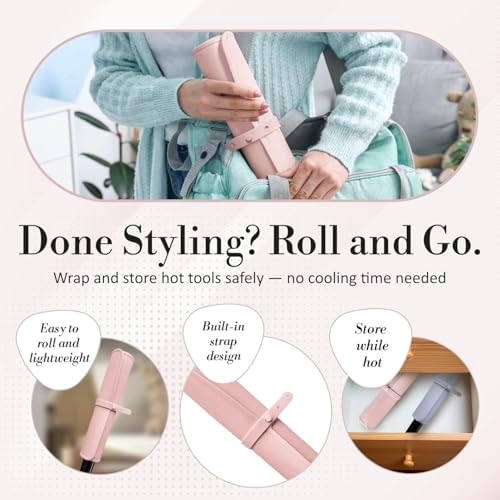 XL Vanity Mat, Heat Resistant Mat for Hair Tools, Vanity Décor, Rose - Image 5