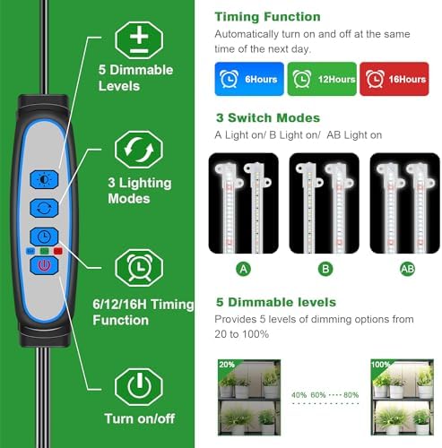 16in Plant Grow Light Strip, Full Spectrum for Indoor Plants 5V/2A - Image 3