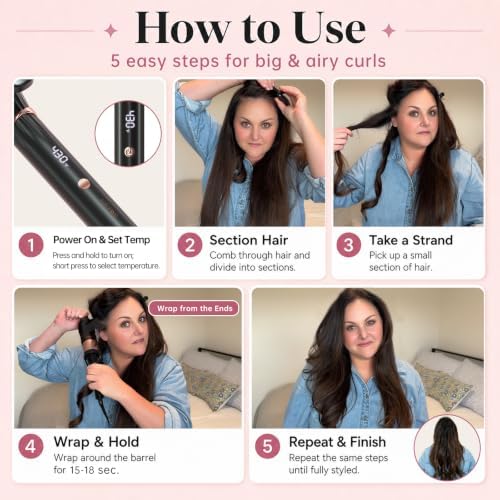 Hahahope 2 Inch Curling Iron, Extra Large Barrel for Big Beach Waves - Image 3