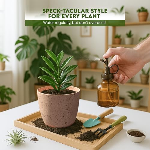 Plant Pots Indoor with Drainage 10 Pack Planters Spotty Peach Pink - Image 6