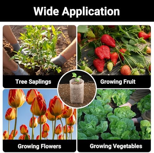Seedling Grow Bags for Plants Bulk, 6x8 inches Sturdy Non-Woven Nursery Bags, 100PCS Solid Plant Grow Seed Starter Bag, Fabric Seedling Pots Pouches Planting Home Garden Supply - Image 5