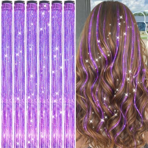 Hair Tinsel Clip in Purple Colorful Fairy Hair Tinsel Kit by LEDIZE