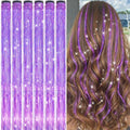 Hair Tinsel Clip in Purple Colorful Fairy Hair Tinsel Kit by LEDIZE