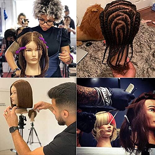 Mannequin Head with Human Hair Manikin Head 16 inch 100% Real Hair Doll Head for Hair Styling Salon Training Head Cosmetology Braiding Practice Mannequin Manikin Head Hairdresser (16 Inches) - Image 6
