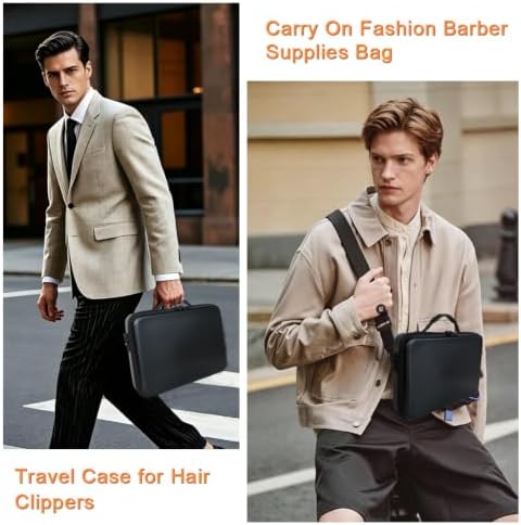 Professional Barber Case with Shoulder Strap, Hard Shell Travel Barber Bag for Clippers and Supplies, Shockproof Clipper Storage Case， Sleek Alternative to Barber Supplies Backpack (Case Only, Black) - Image 6