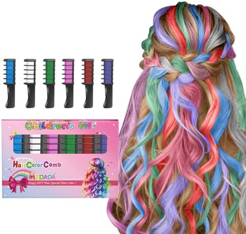 Hair Chalk Comb – Temporary Dye for Kids, Washable & Fun for Parties by ColoryourlifewithMSDADA