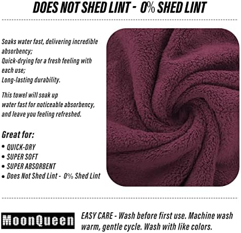 MOONQUEEN 18 Pack Premium Hand Towels - Quick Drying - Microfiber Coral Velvet Highly Absorbent Towels - Multipurpose Use as Hotel, Bathroom, Shower, Spa, Hand Towel 16 x 28 inches (Burgundy) - Image 4